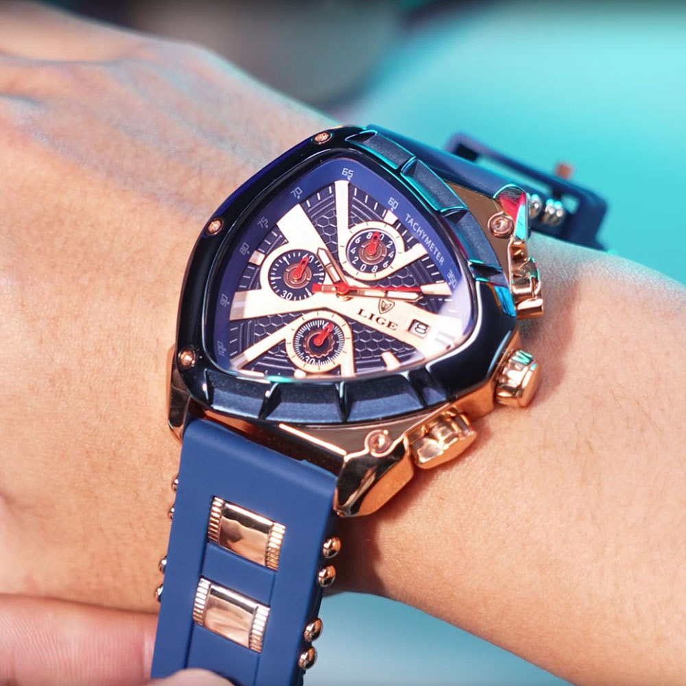 Watch Triangle Luxury - Montre Homme LIGE Tendance Chronographe Triangle