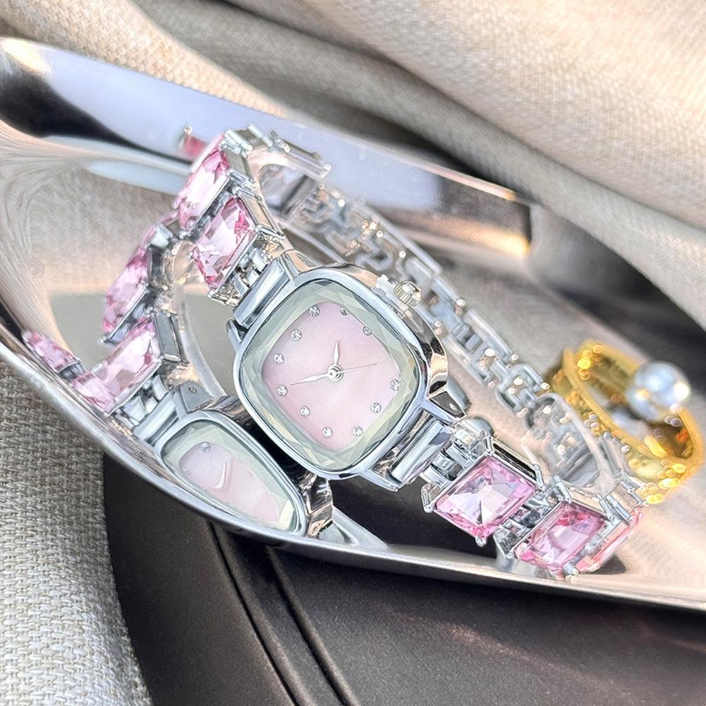 Luxury Watch For Women - Montre-bracelet scintillante à cadran carré pour