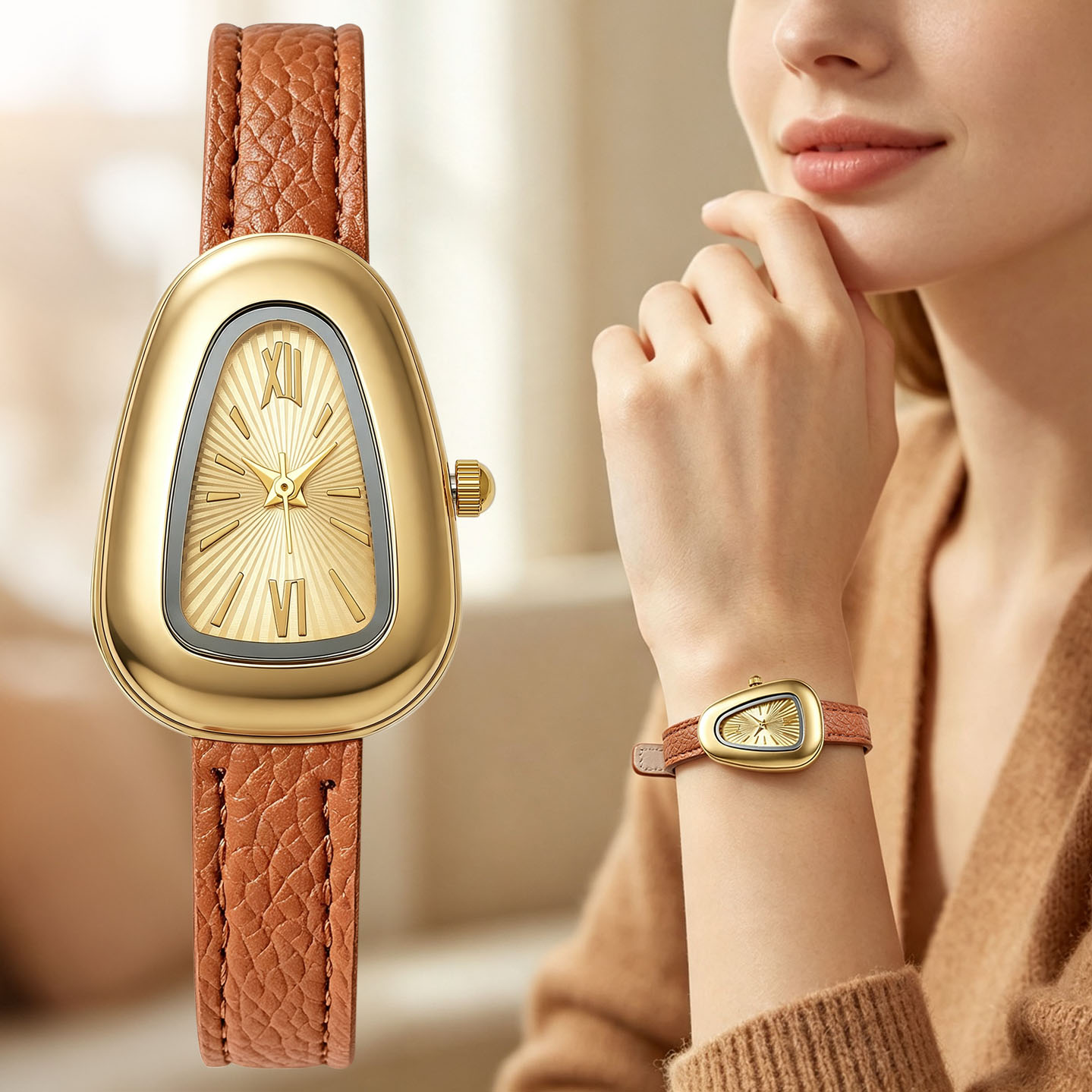 Watch Triangle Luxury - Montres en quartz ovales irrégulières, chiffres