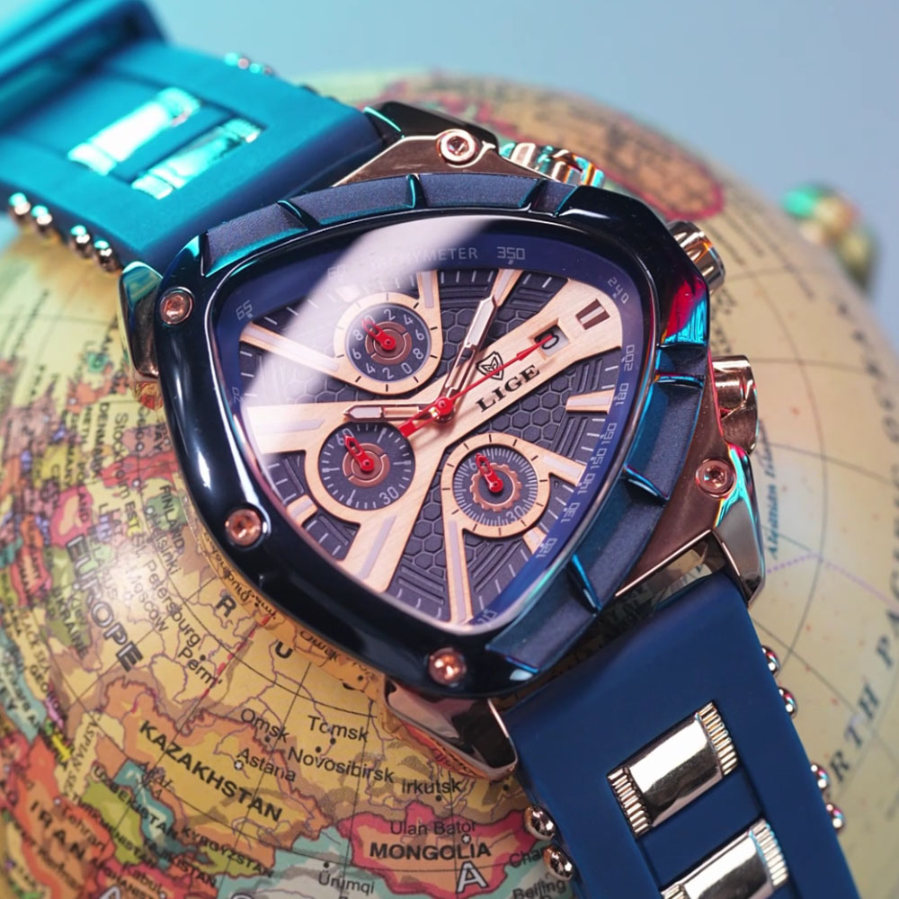 Watch Triangle Luxury - Montre Homme LIGE Tendance Chronographe Triangle
