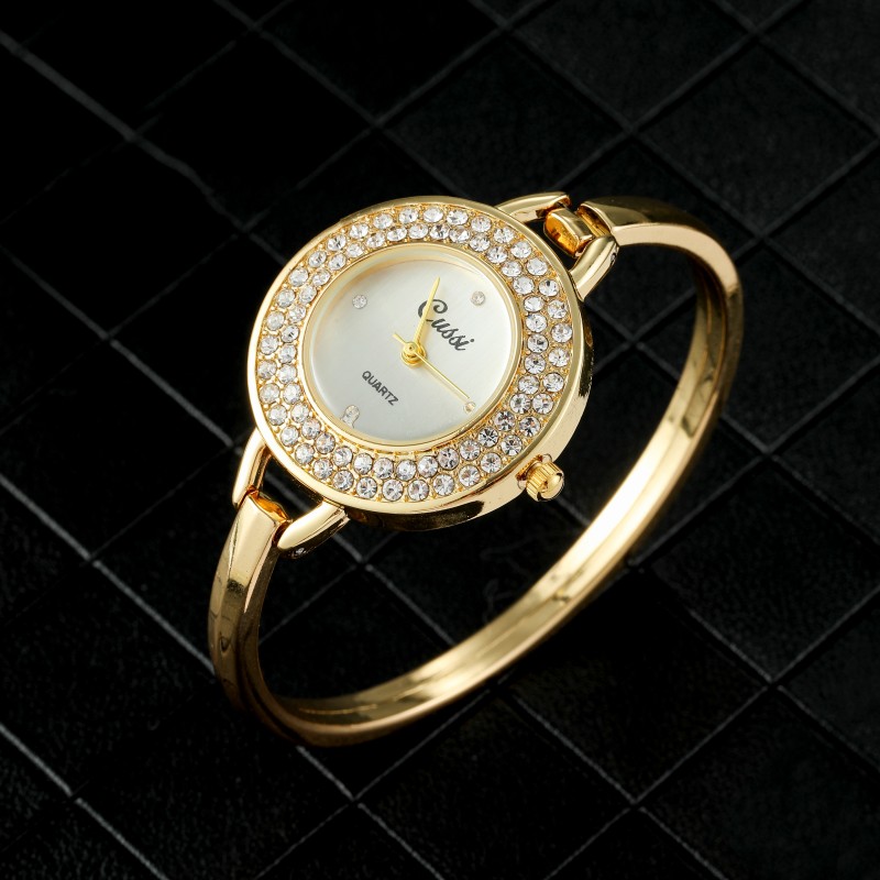 Quiet Luxury Watch - Luxe or cadran rond mode strass