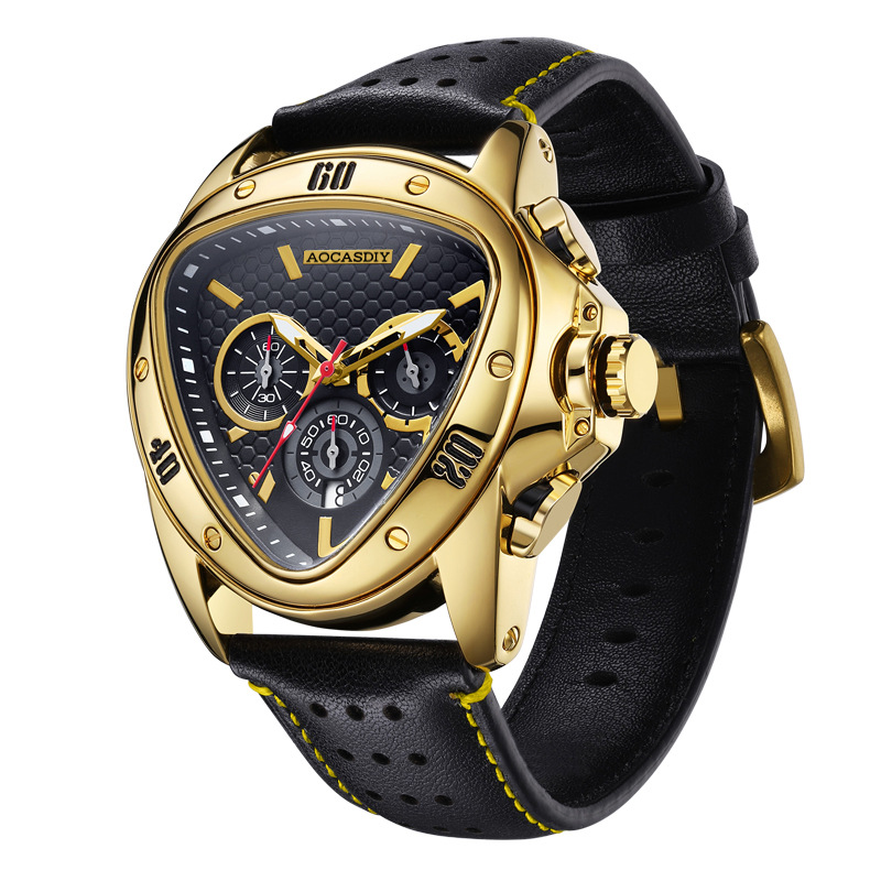 Watch Triangle Luxury - Montre Triangle Tendance Homme, Montre Chronographe