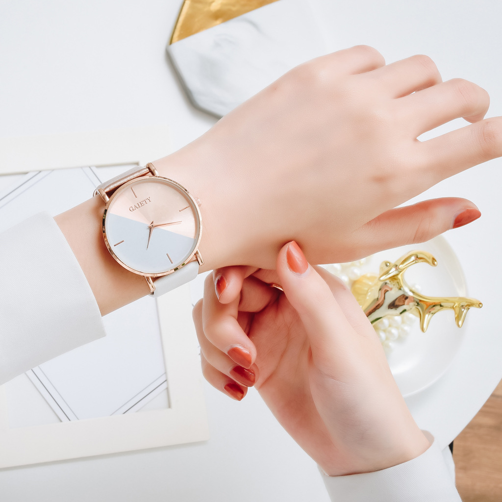 Montre en cuir or rose pour fe - Luxury Watch Female avis et prix