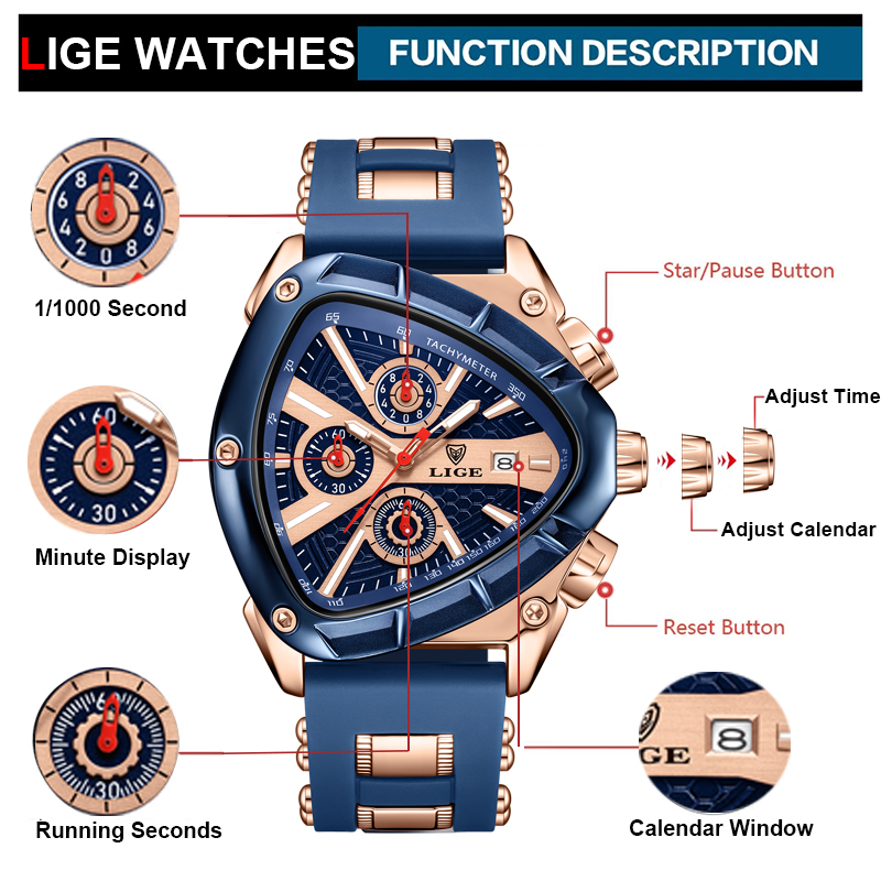 LIGE-Montre-bracelet à quartz  - Watch Triangle Luxury avis et prix