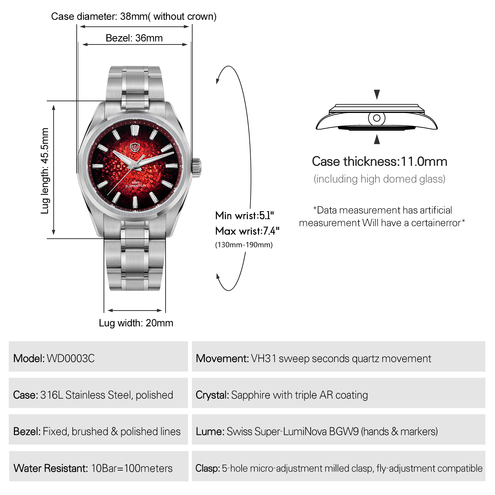 Watchdives – montre à Quartz p - Guilloché Dial Watch avis et prix